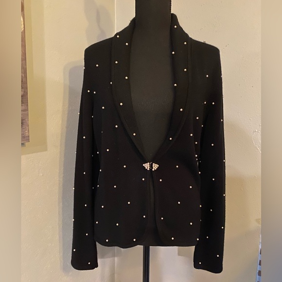 Jones New York Sweaters - EUC Jones New York Signature Lambswool Angora Blend Pearl Bejeweled Cardigan